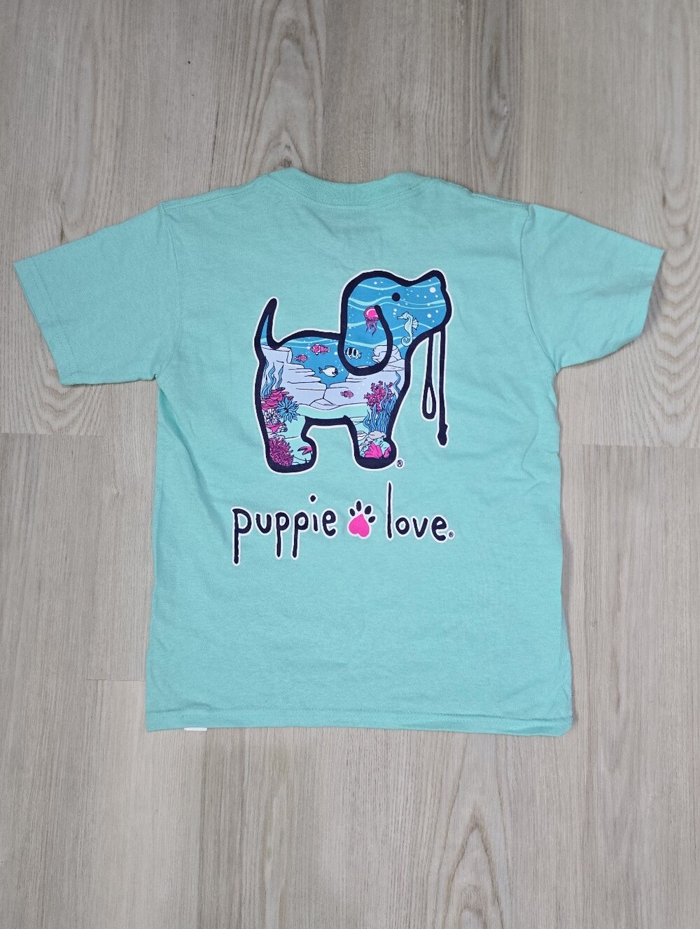 Puppie Love Under The Sea Pup Teal Size Youth Small NWOT